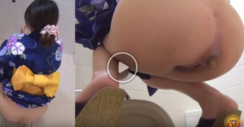 いい感じのうんこをする浴衣美女